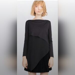 Zara Elegant Black Layered Long Sleeve Top
